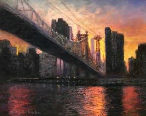 Georgette Sinclair, Artist with Lost Roots, Seeks Visual Poetry in Nature Queensboro Bridge at Night